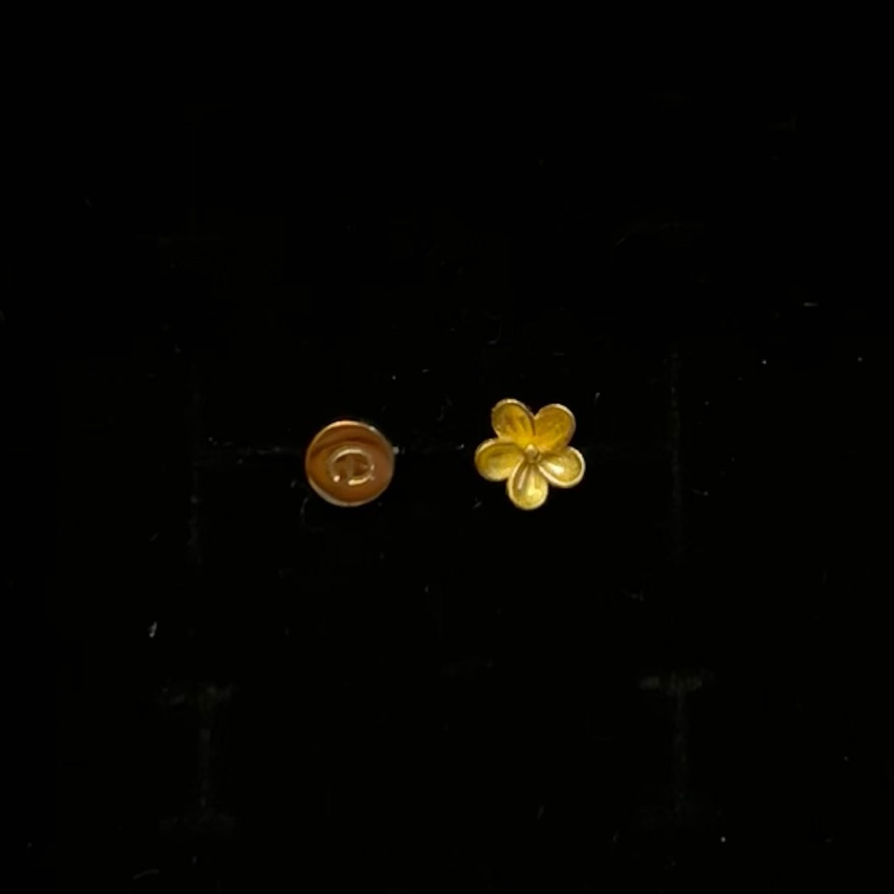 Gold Plated Silver Flatback Earring Stud - image 1